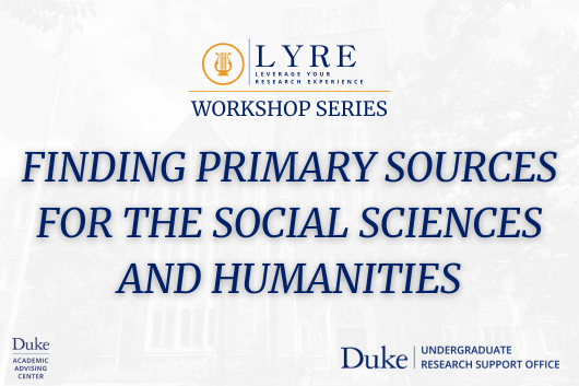 Finding Primary Sources for the social sciences and humanities